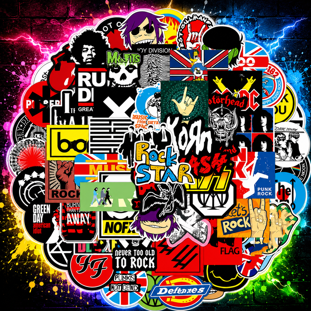 Classic Rock Band Sticker Pack
